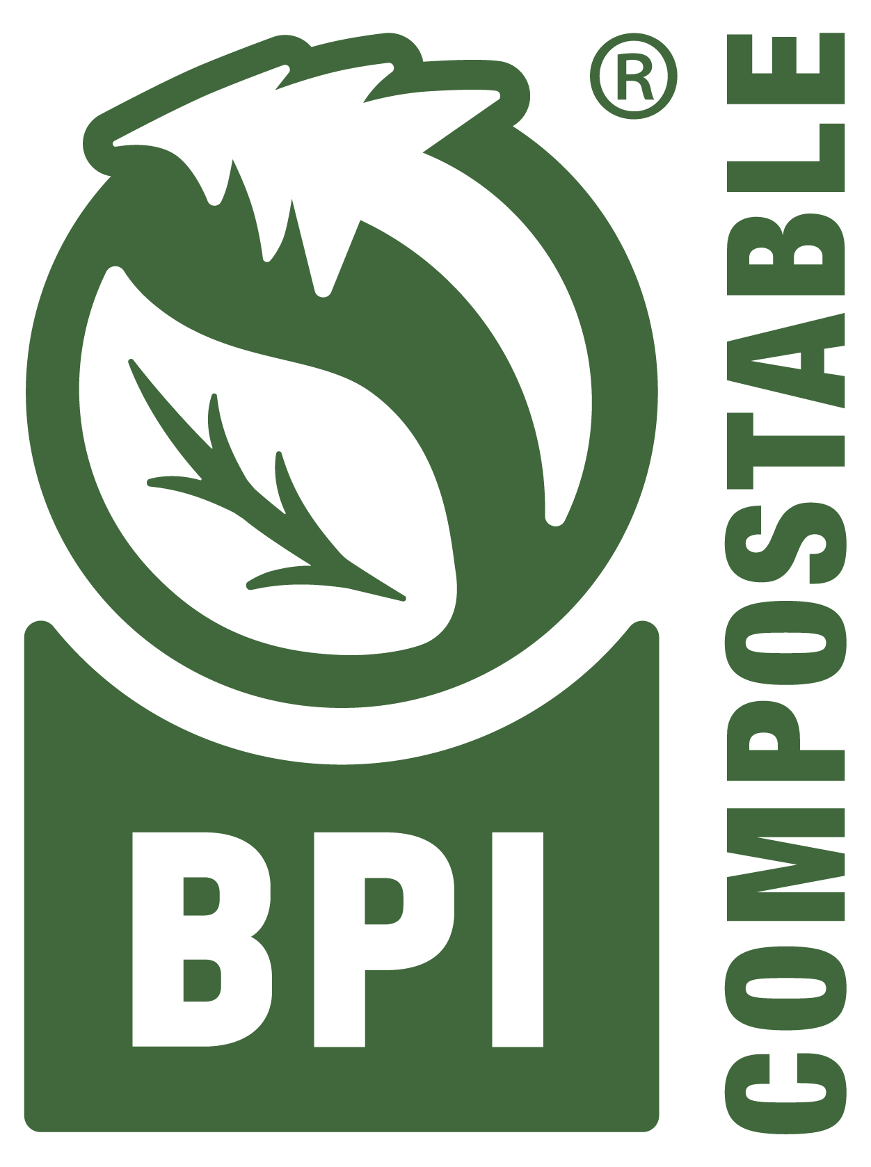 BPI Compostable logo in green